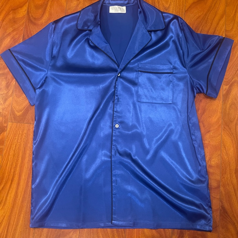 Indies Blue Silk/Satin Shirt!